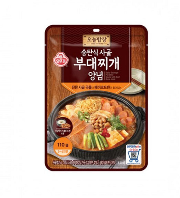 오뚜기 오늘밥상 송탄식 사골 부대찌개 양념, 110g, 1개