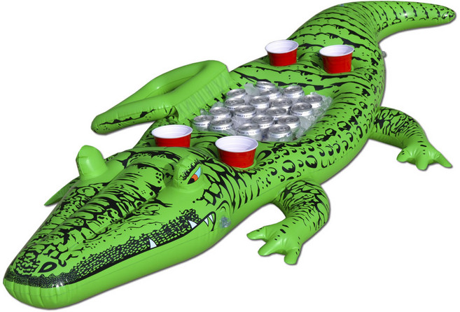 고플로츠 자이언트 파티 플로팅 쿨러 앤 컵 홀더 물놀이 악세서리 182.9cm, 1개, Alligator