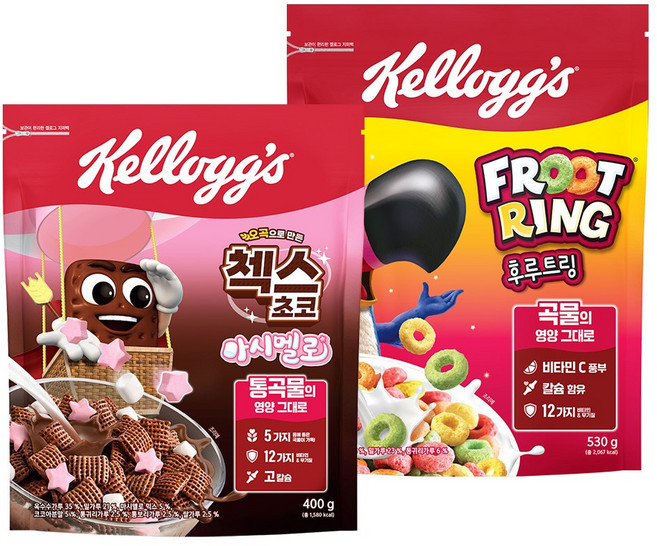 후루트링 530g +오곡 첵스초코 마시멜로 400g, 1세트, 930g