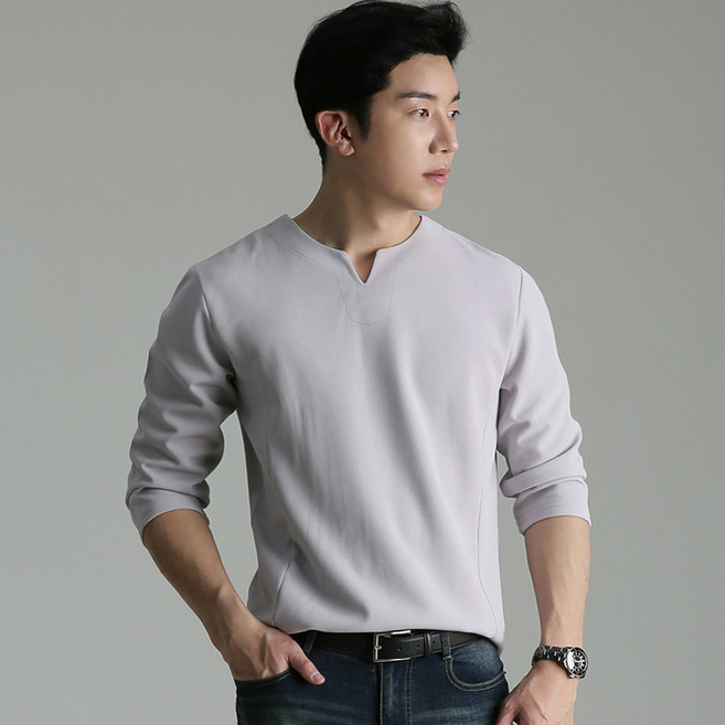 업클라스 남성용 V슬릿 7부 티셔츠 a082