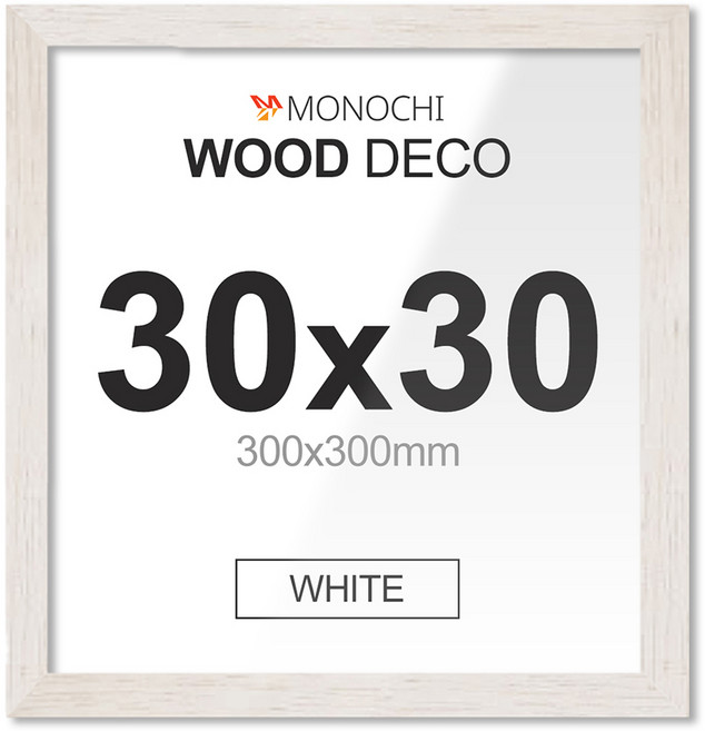모노치 우드데코 벽걸이 액자 프레임, 1개, 화이트