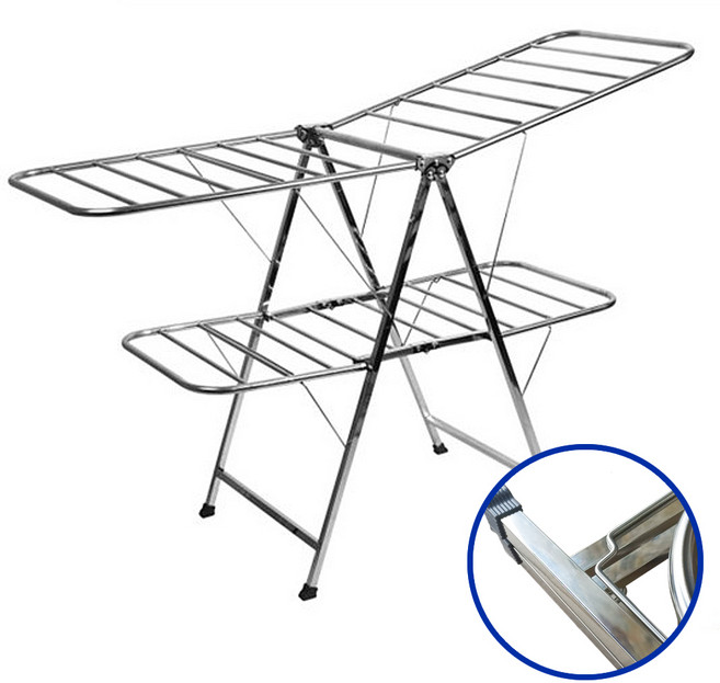 최고급/고강도120파이프/살안빠지고 휘어짐없는올스텐 최고하중40k 빨래건조대 이불건조대 무료 Y형건조대 -삼정_올스텐_2단건조대 실내건조대 베란다건조대 이불건조대 대형건조대