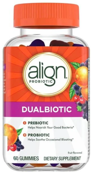 Align 듀얼바이오틱 프리바이오틱 프로바이오틱 구미 60개입, 1개, 60정 - 쿠팡