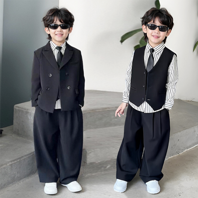 리틀밤 주니어 여아 남아 아동복 키즈 어린이 유아 졸업 입학 정장 수트 세미룩 5종 세트