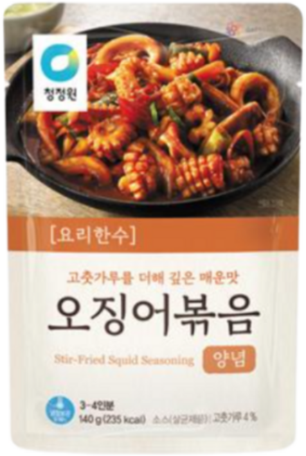청정원 요리한수 오징어볶음양념, 140g, 6개