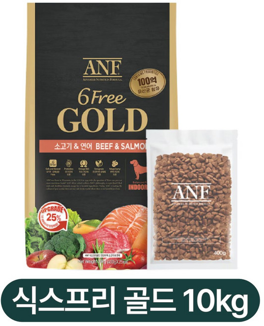 ANF식스프리골드 애견사료, 25개, 400g, 소+연어