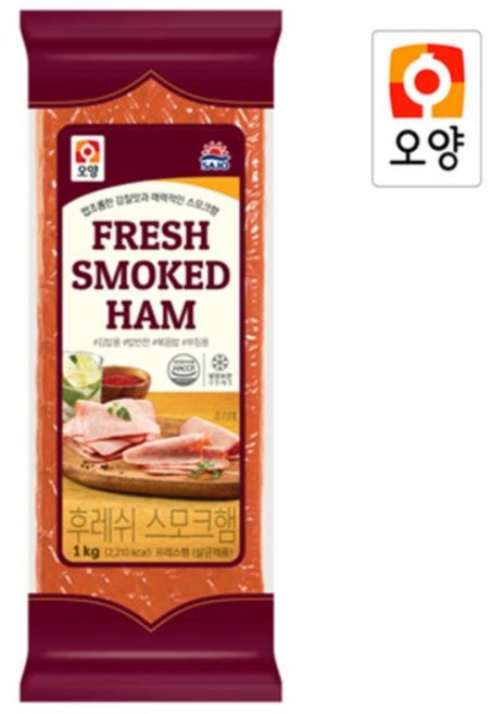 사조오양 후레쉬 스모크햄 사각햄 1kg, 1개