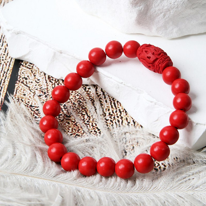 선우몰 경면주사 90%원석 팔찌 자금사 홍사 6mm 8mm 10mm 합장주 원석팔찌 염주팔찌 행운 재물 패션팔찌