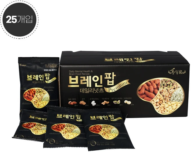 견과류 믹스 25개입 브레인팝, 1개 - 쿠팡