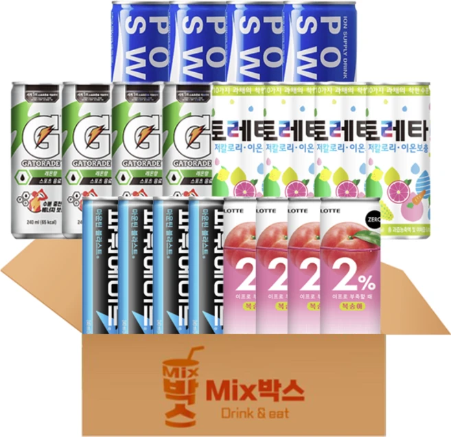 믹스박스 이온음료 5종 세트, 1세트, 240ml - 쿠팡