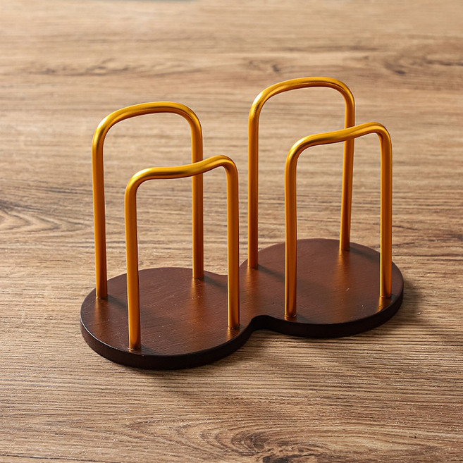 하스몰 원목 종이컵 홀더 디스펜서 홈 카페 인테리어 소품, 1개, 더블 골드