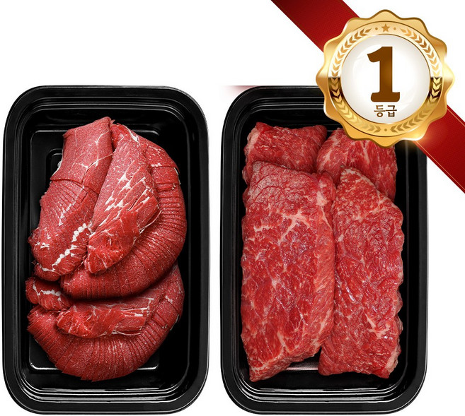 쿠가[냉장] 횡성한우 어사품 정육 1등급 정육 2구 6호(총1kg)[구성 불고기+국거리], 단품