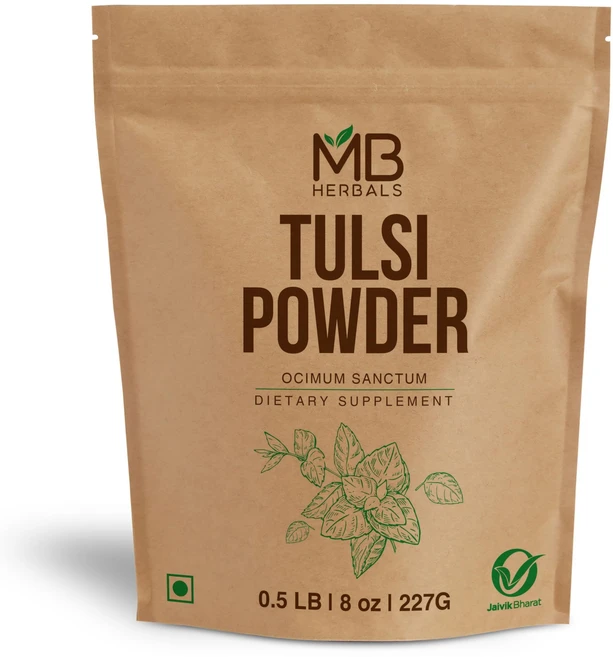 MB 허벌스 툴시 파우더 227g | Ocimum Sanct MB Herbals Tulsi Powder 8 oz / 0.5 lb 227 Gram | Ocimum Sanctum Tu, MB Herbals 유기농 툴시 파우더 227g(8온스, 1개 - 쿠팡