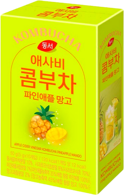 동서식품 애사비 콤부차 파인애플 망고, 5g, 10개입, 4세트