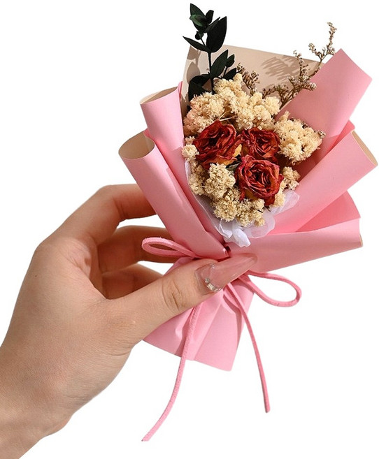 와일드 몬스터 납골당 봉안당 추모 성묘 미니 장식 꽃다발 부착식, 핑크