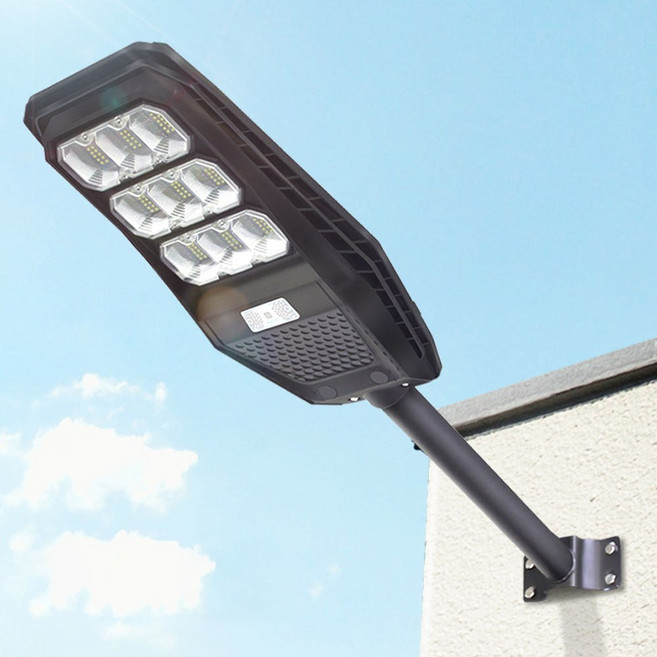 나눔조명 태양광 가로등 정원등 태양열 센서등 벽등 전등 투광기 투광등, 1-3_태양광 블랙 300W 부착형 가로등 (감지형)