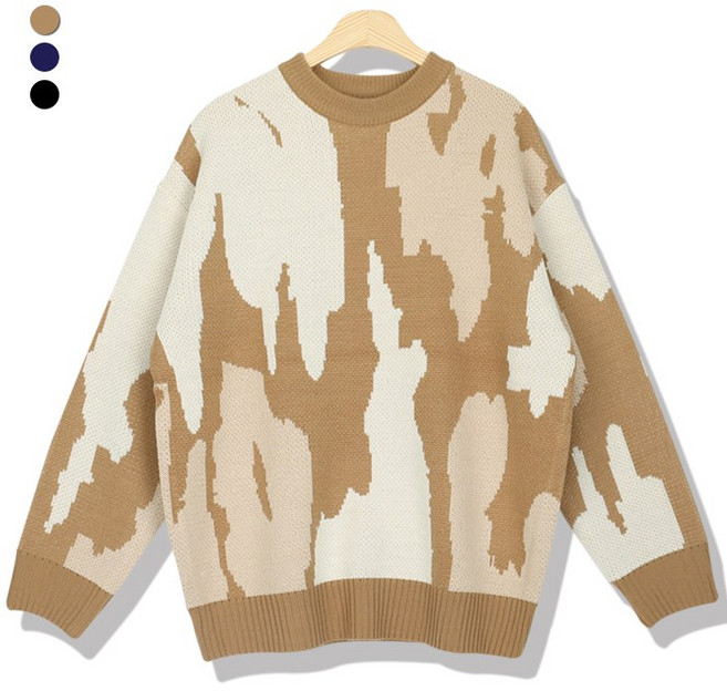 오마보이 남자 지브라 톤온톤 박스니트