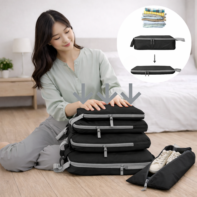 굿디아 부피 확 줄여주는 압축 5종 여행 파우치