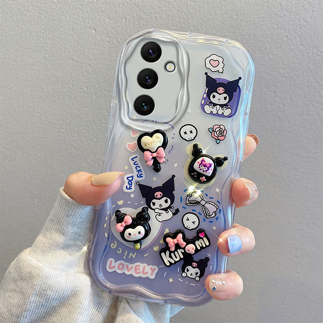 나무나라 갤럭시A16 A15 A14 A13 A12 물결 웨이브 입체 캐릭터 투명 젤리케이스 CY273