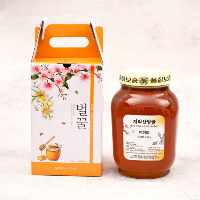 [청순담] 지리산 벌꿀 국내산100% 야생화꿀 사양꿀, 1개, 2.4kg