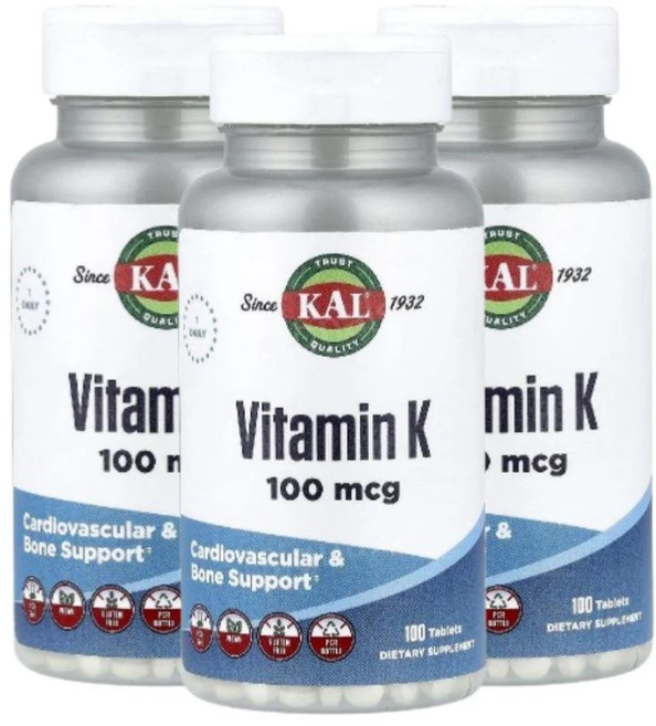 KAL VitaminK 비타민K 100mcg 100정 3개 비타민케이 필로퀴논 - 쿠팡