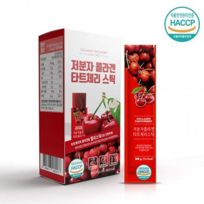 콜라겐 저분자 스틱 젤리 타트체리 20gx15포 저분자 디딤푸드 타트체리젤리 콜라겐젤리 dew+11615qh, 20g, 1박스