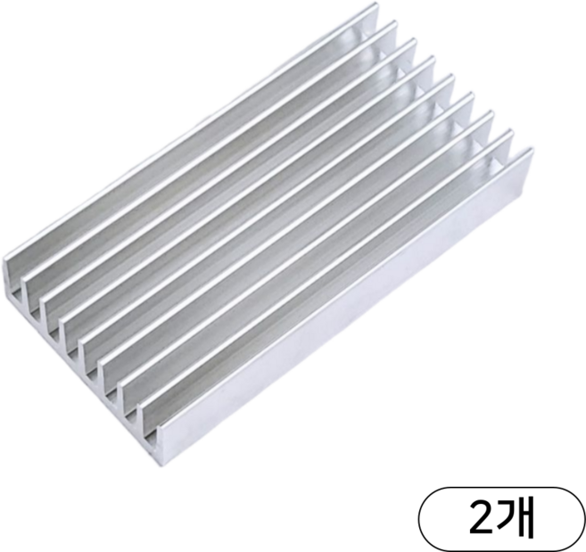 홈앤툴즈 알루미늄 칩셋 히트싱크 방열판, 100x50x17mm, 2개