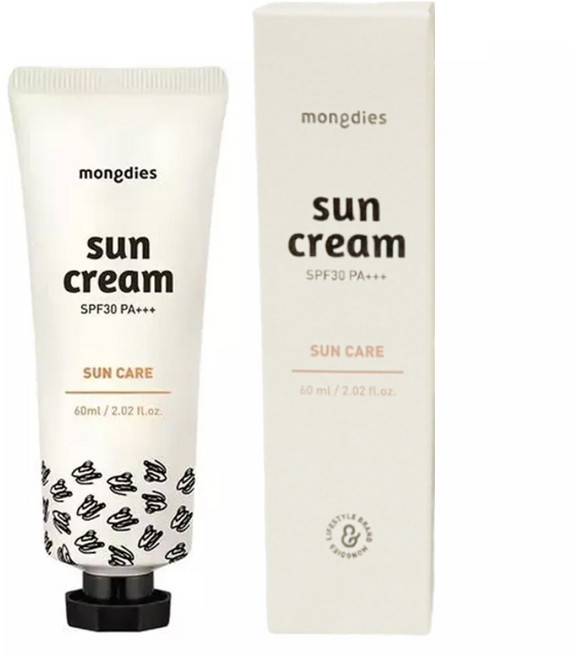 mongdies 寶寶保濕防曬乳 物理性防曬 SPF30 PA+++, 1個, 60ml