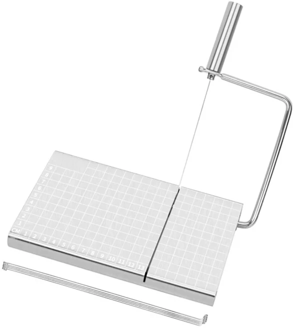 스테인리스 스틸 치즈 슬라이서 5 개의 교체 와이어 치즈 커터 버터 커터 베이킹 도구 소시지 햄 슬라이서, 01 CHINA, 01 Scale, 1개