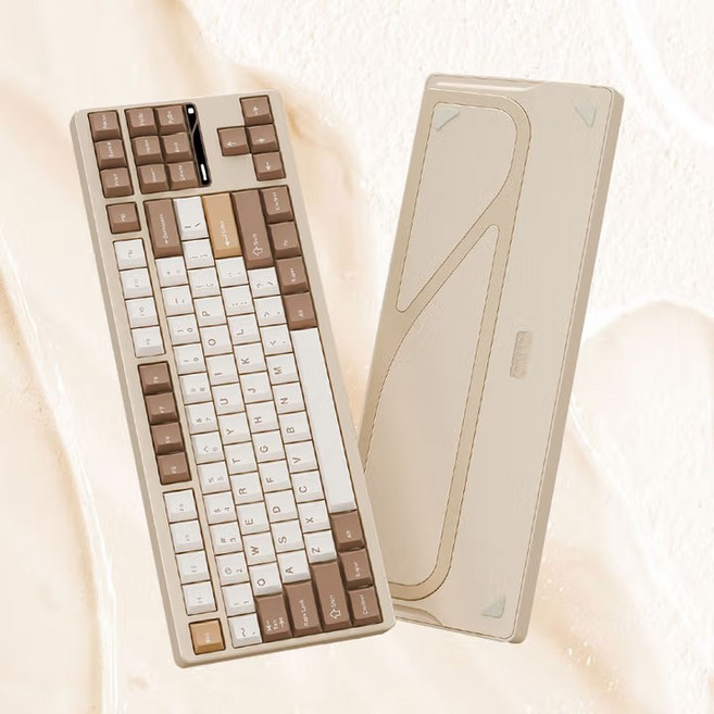 [스마트박스]TickType EVO80 기계식 키보드 3모드 2.4G 블루투스 HiFi 완제품 사무용 게임용 키보드, 블루축, 스프레이 우유화이트