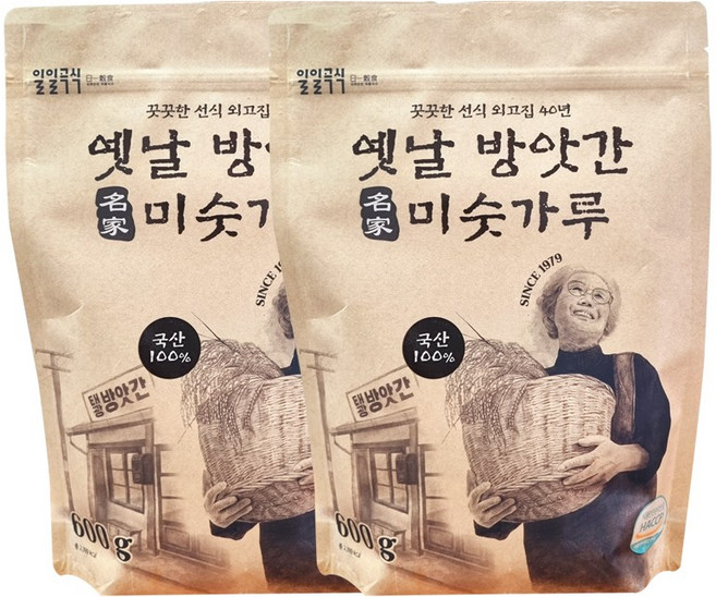 일일곡식 옛날 방앗간 미숫가루, 2개, 600g