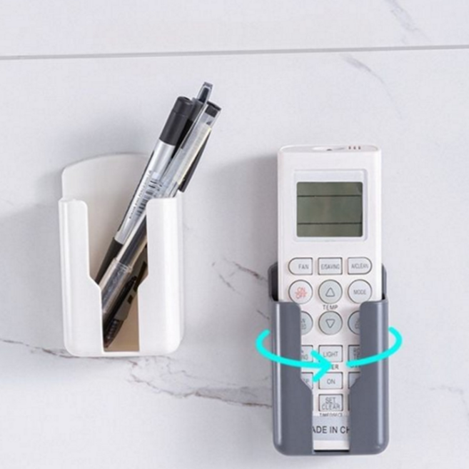 벽걸이 리모컨 수납함 에어컨 TV 리모컨 거치대 접착식/나사식 벽부착 홀더, 1개