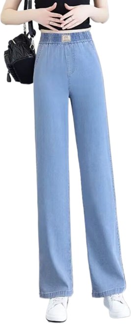용태원 텐셀 청바지 와이드팬츠 하이웨스트 슬림핏 여성청바지 Y091202