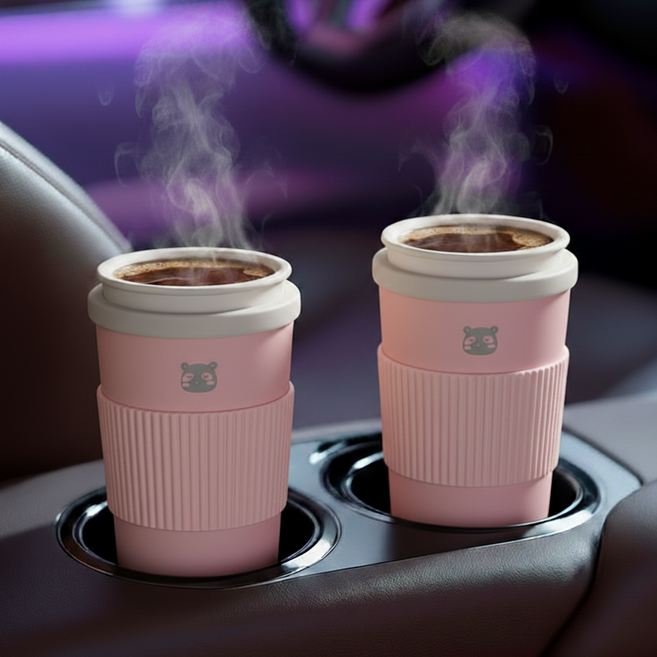 믿추 보온 보냉 컵홀더 차량용, 핑크, 2개