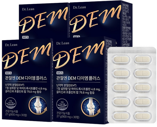 [예약발송 3/30 출고][공식] 닥터린 관절엔 DEM 디이엠 플러스 난막DEM, 4개, 30정
