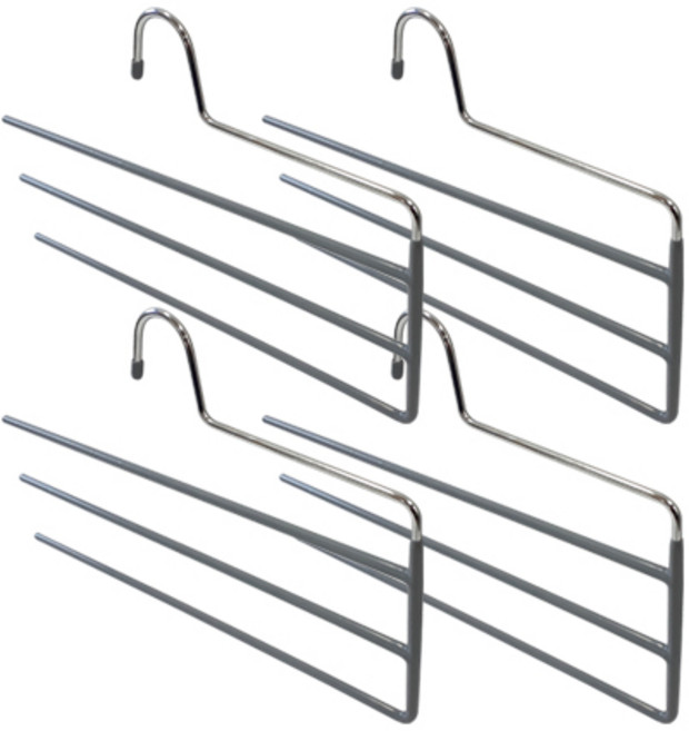 논슬립 스틸 3단바지걸이 그레이 1개