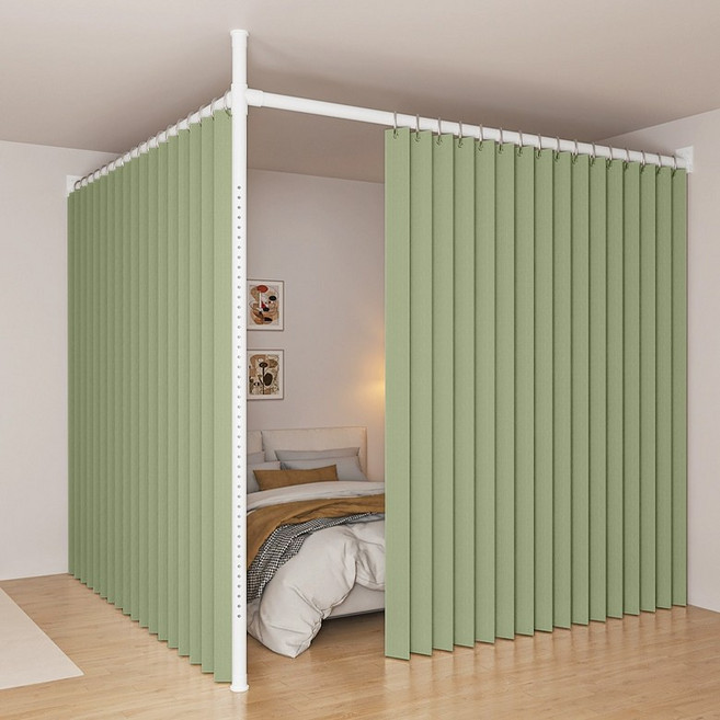 커튼 파티션 무타공 롱바 행거형 현관 침대가림막 칸막이 가로봉 천장 커텐 원룸 자체분할