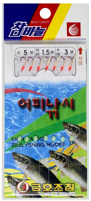 금호조침 어피낚시 카드채비 7단 어피카드 고등어 메가리 전어 쥐치 자리돔, 1개