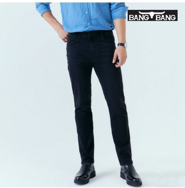 뱅뱅 남성용 슬림 스트레이트 데님 바지