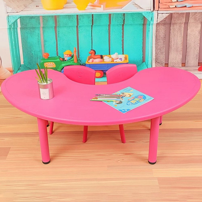 테이블 상품 곡선 교구 책상 반원형, 1개, E. 핑크기본