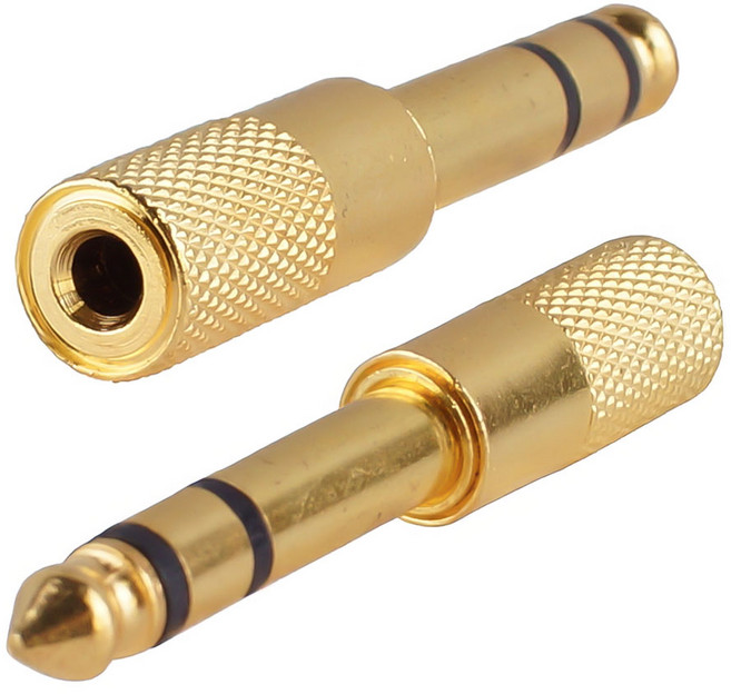 6.3mm 스테레오 수(M) to 3.5mm 스테레오 암(F) TRS 오디오 변환 젠더, 1개, U3563S