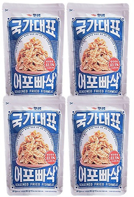 국가대표 어포 빠삭 빠사삭 빠삭이 맛샘 쥐포 간식 80g