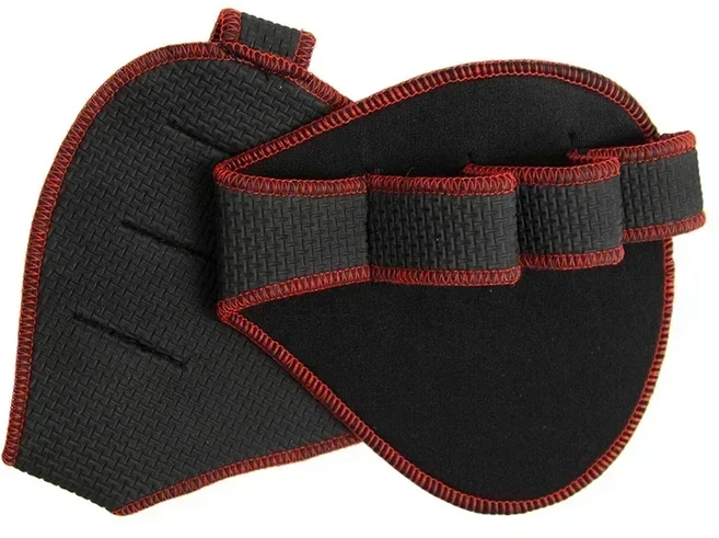 손바닥 보호대 반 손가락 네 손가락 피트니스 운동 손 그립 운동 장갑, 빨간색