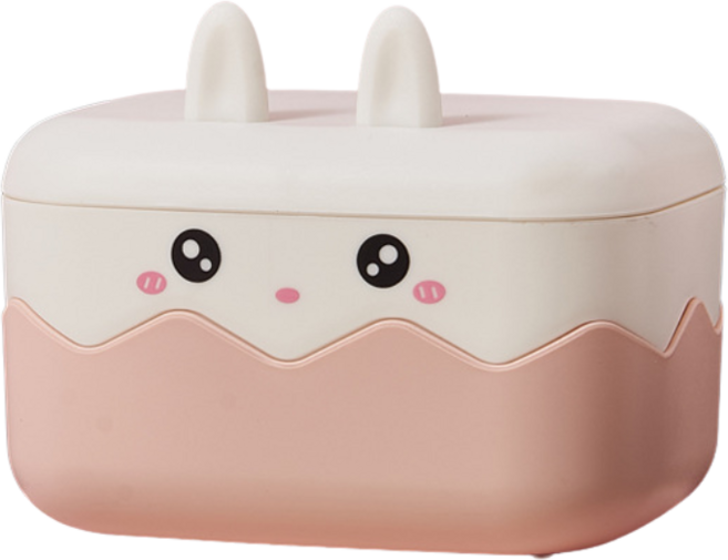 [점보사이즈] 안심PP 뚜껑 있는 토끼 비누통