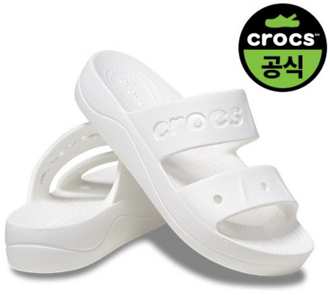 크록스 바야 플랫폼 샌들 화이트 208188-100