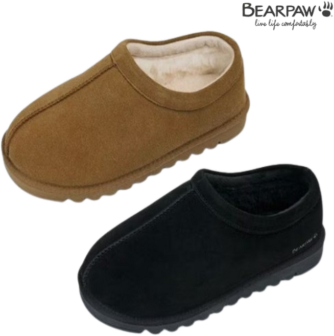 [매장정품/빠른출고] 베어파우 양털슬립온 남성용 겨울철 한파대비 보온성우수 따뜻하고 활동편한 실내 실외 슬리퍼가능