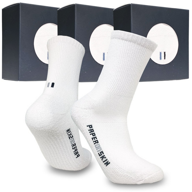 쿠션 논슬립 통기성 종이섬유 중목 스포츠 양말 - 골프 러닝 헬스 빅사이즈용 프레쉬핏, 빅사이즈중목(275-300), 3켤레