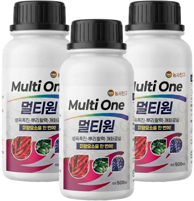 농사친구 멀티원 미량요소 한번에, 3개, 500ml