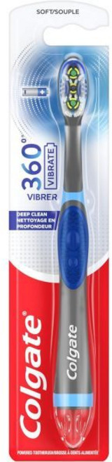 Colgate 콜게이트 360 진동 딥 클린 배터리 작동 칫솔 AAA 1개 포함 일회용 통입 1팩, 1) Floss-Tip - 1 Count Pack of