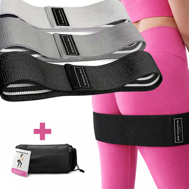 NUA 누아 힙업 밴드 스쿼트 저항 힙밴드 3종 1세트, 단색(블랙,그레이,라이트그레이), 3개